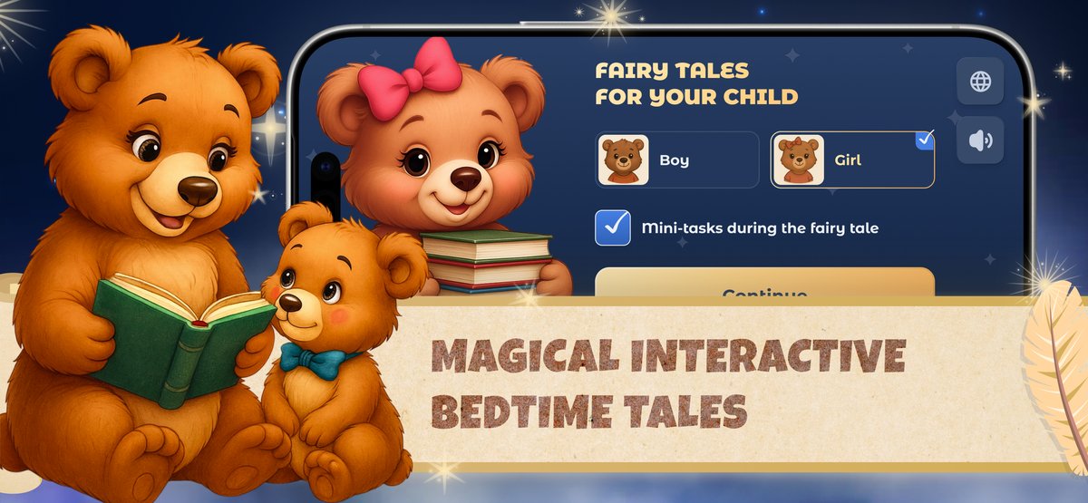 LumiNap showing a magical interactive bedtime tale ready to read, listen to, or narrate